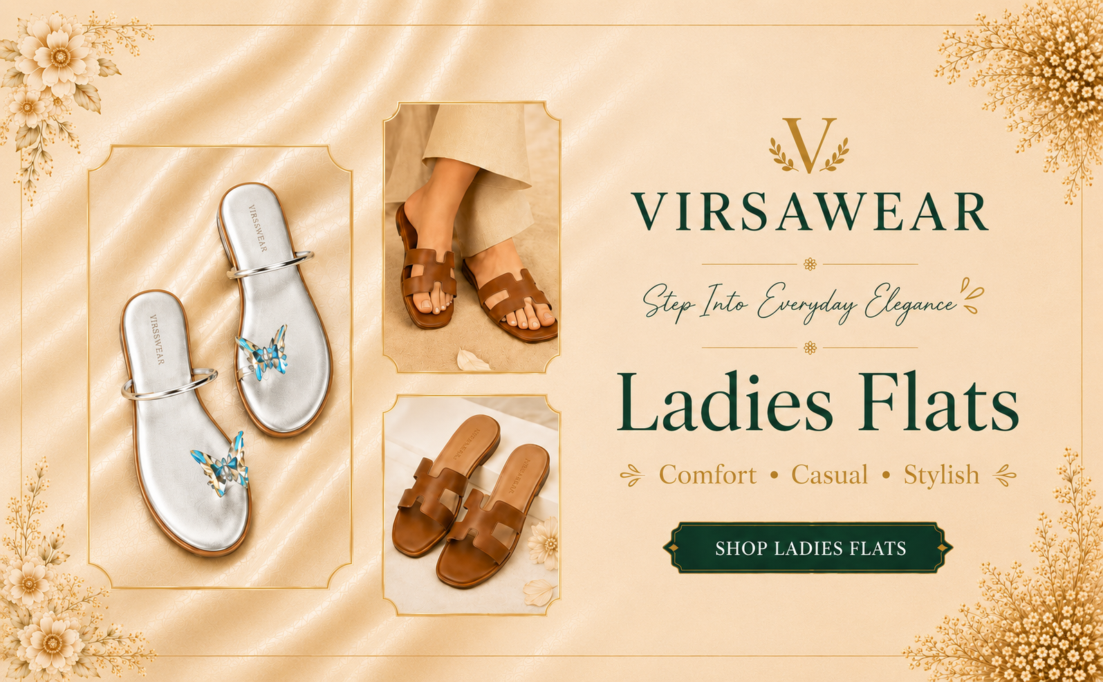 VIRSAWEAR Ladies Flats Collection Banner