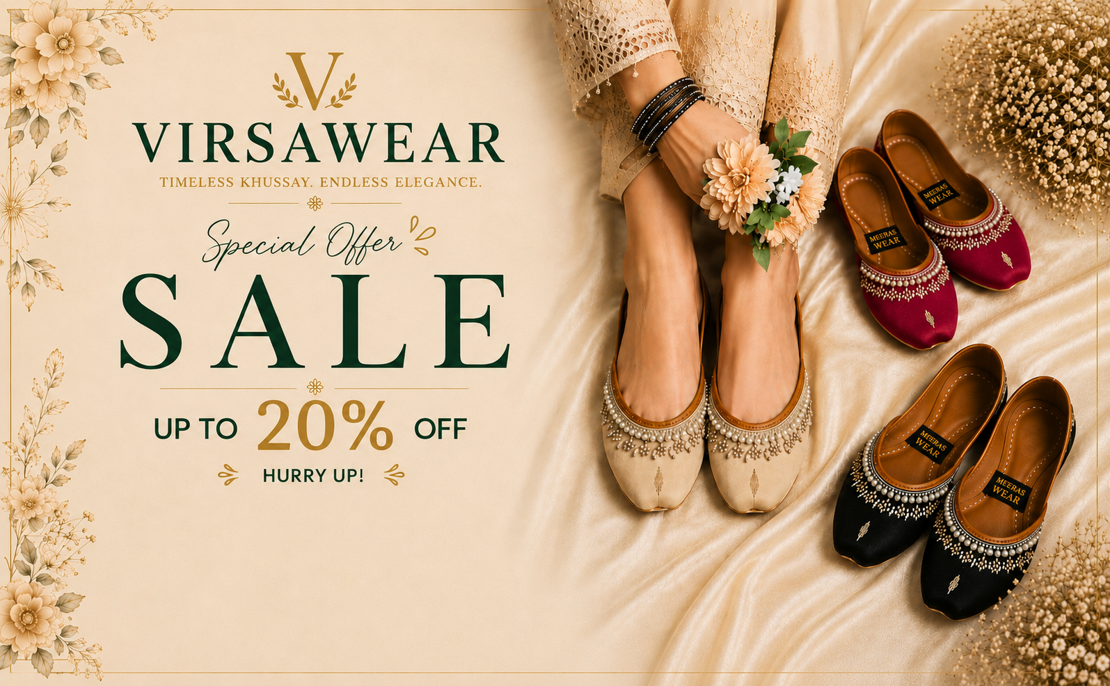 VIRSAWEAR Ladies Khussa Sale Banner