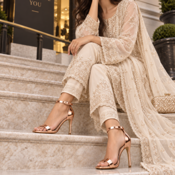 Women's rose gold ankle strap stiletto heels